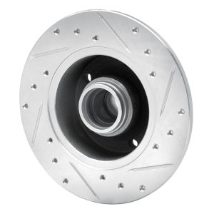 Audi A4 Brake Rotor (1) - Rear Left - R1 Concepts - Drilled & Slotted - Silver - `96-`08